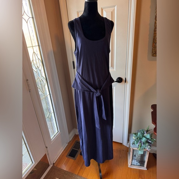 L*Space x Anthropologie Midnight Blue Tie Waist Maxi Dress size medium NWT - Picture 5 of 16